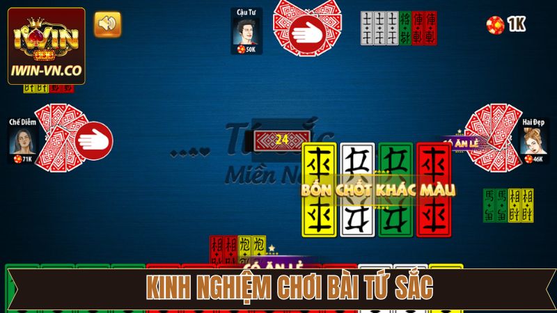 Bài Tứ Sắc - Tựa Game Giải Trí Thú Vị Kịch Tính Tại Iwin 4 Chia sẻ bí quyết tham gia bài tứ sắc thắng lớn